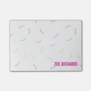 Gold Lashes und Magenta Individuelle Name Post-it Klebezettel