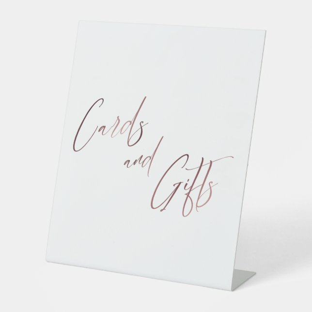 Gold Lässig Handwriting Cards & Gifts Pedestal Sig Sockelschild (Vorderseite)