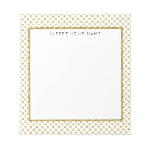 Gold Lattice Personalisiert Notepad 5.5" x 6" Notizblock