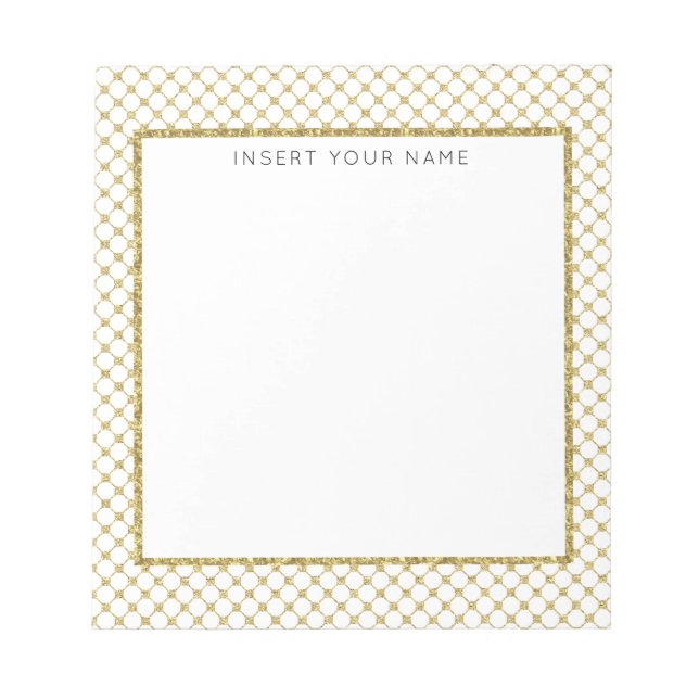 Gold Lattice Personalisiert Notepad 5.5" x 6" Notizblock (Vorderseite)