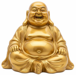 Gold Laughing Buddha 2D Budai Statue Freistehende Fotoskulptur