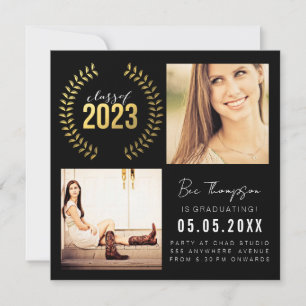 Gold Laurel Wreath Class of 2023 Graduate Foto Ankündigung