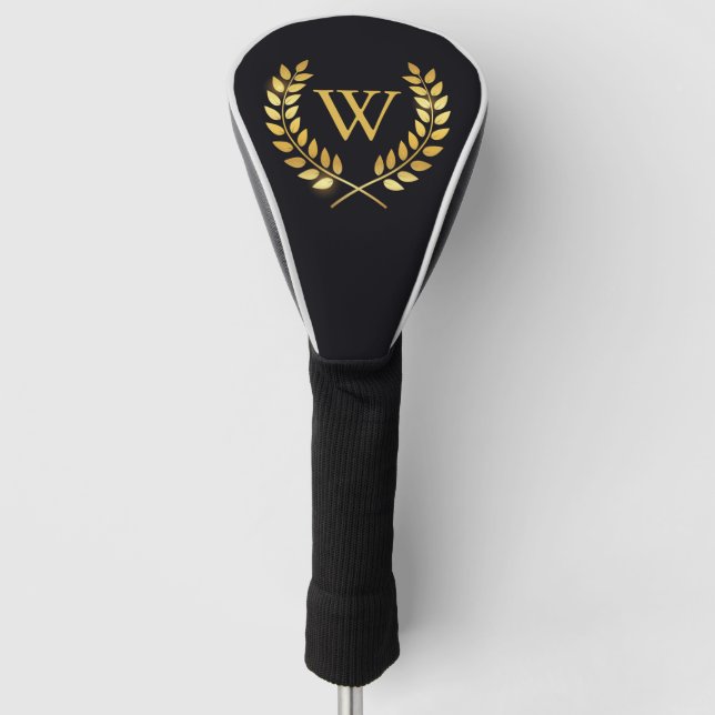 Gold Laurel Wreath Monogram Golf Headcover (Vorderseite)
