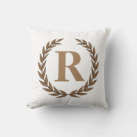Gold Laurel Wreath Personalisiertes Anfangskissen