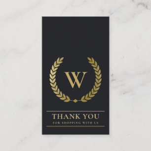 GOLD LAUREL WREATS INITIAL LOGO GESCHÄFT DANK VISITENKARTE