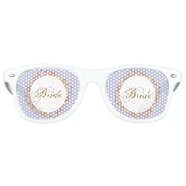 Gold Lavender Blume Floral Moderne Hochzeit Partybrille (Vorderseite)