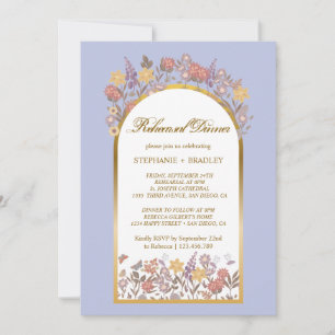 Gold Lavender Elegante Hochzeit Probe Dinner Einladung