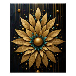 Gold Leaf Burst Poster