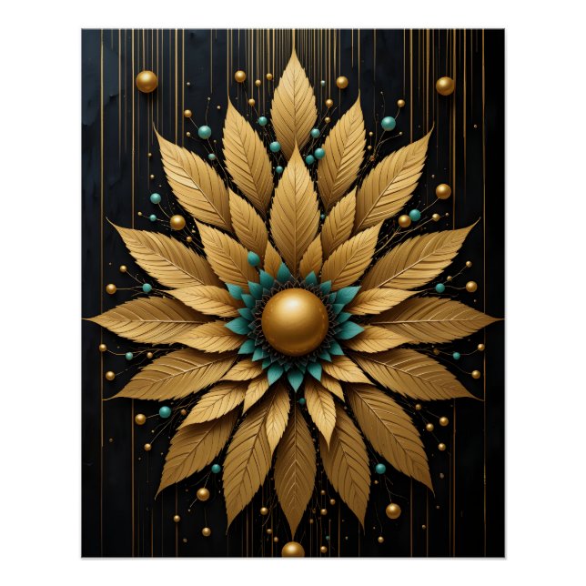 Gold Leaf Burst Poster (Vorderseite)