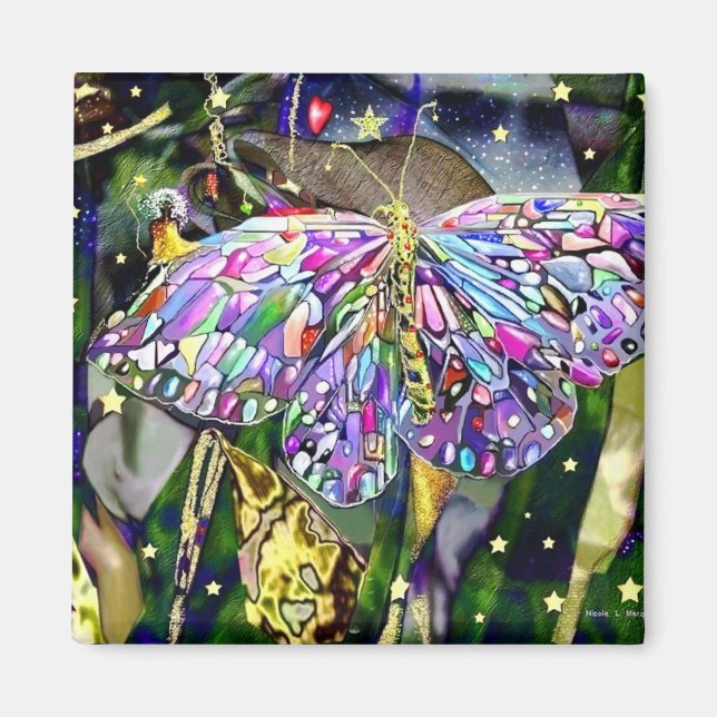 Gold Leaf Butterfly Magnet (Vorne)