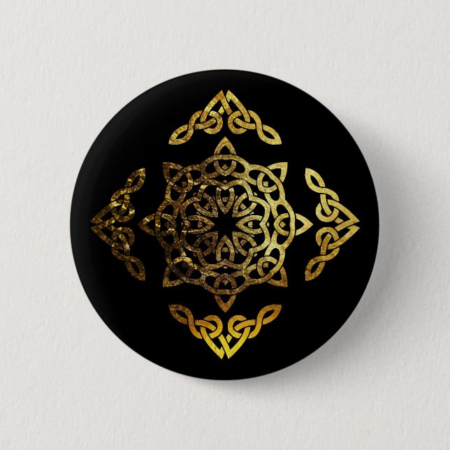 Gold Leaf Celtic Knot Button (Vorderseite)