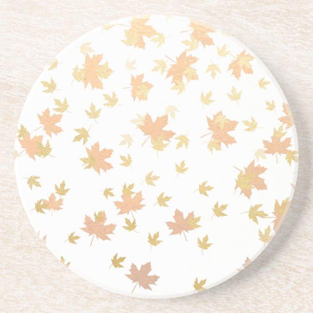 Gold Leaf Confetti auf klarem Hintergrund Getränkeuntersetzer (Vorne)