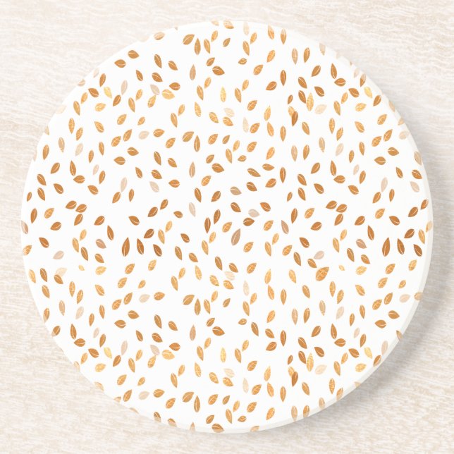 Gold Leaf Confetti Muster Sandstein Untersetzer (Vorne)