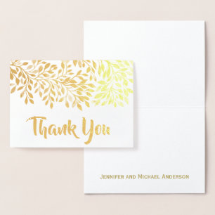 Gold Leaf Foil Vielen Dank mit Unterschrift Folienkarte