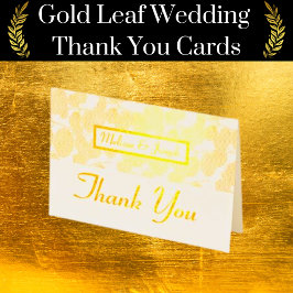 Gold Leaf Foliage Wedding Vielen Dank Folienkarte