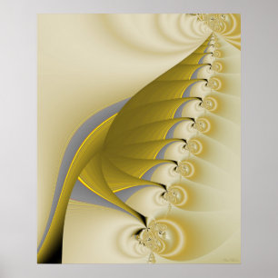 Gold Leaf Fraktal Poster