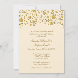 Gold Leaf Glitzer Confetti Dots Couples Dusche Einladung
