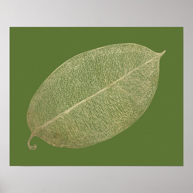 Gold Leaf Grid Illustration Poster (Vorne)