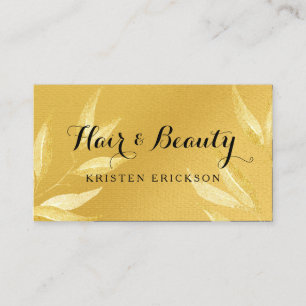 Gold Leaf Haar Schönheit Visitenkarte