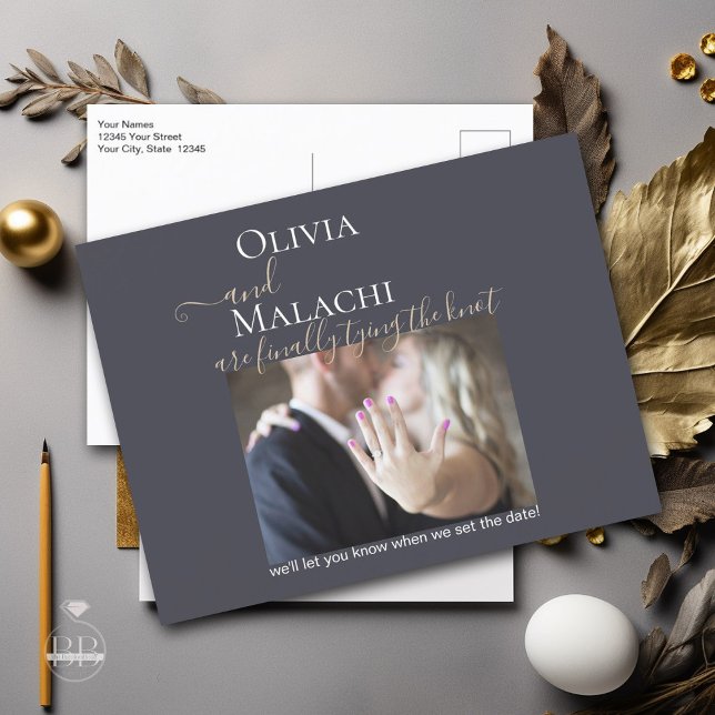 Gold Leaf Impasto Noir Ankündigungspostkarte (Von Creator hochgeladen)