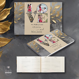 Gold Leaf Impasto Noir Gästebuch