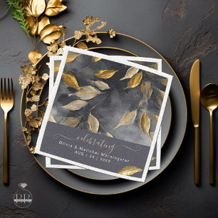 Gold Leaf Impasto Noir Serviette