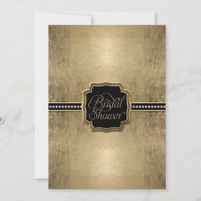 Gold Leaf Look Lilie Imitate Vintag Jewel Einladung (Vorderseite)