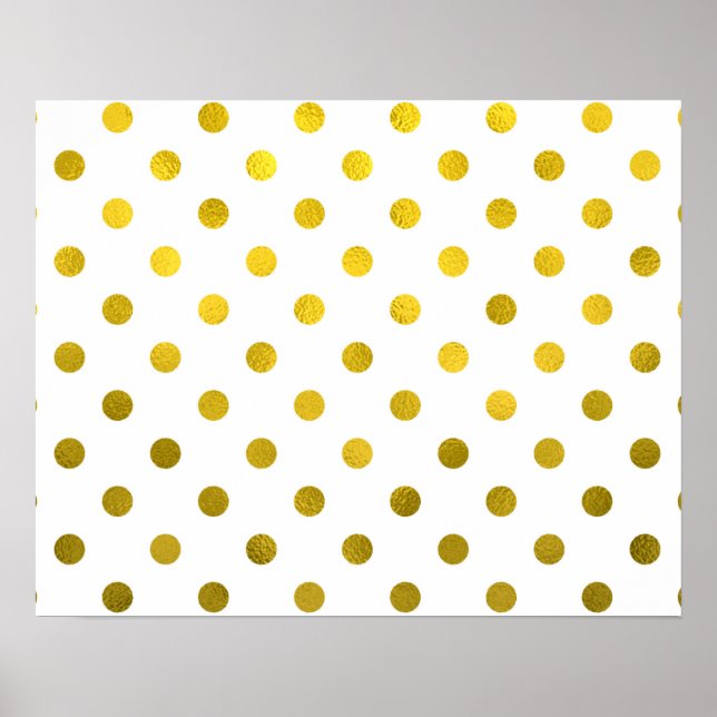 Gold Leaf Metallische Imitate Fohlen Small Polka D Poster (Vorne)