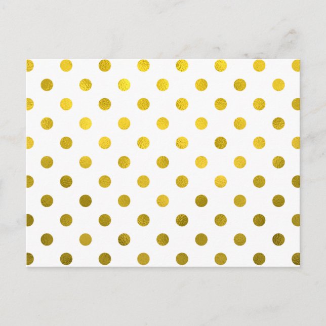 Gold Leaf Metallische Imitate Fohlen Small Polka D Postkarte (Vorderseite)