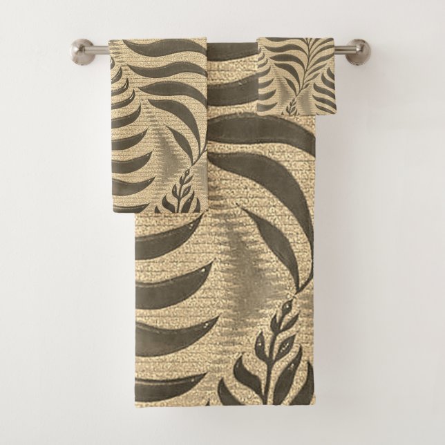 Gold Leaf Motif Badhandtuch Set (Insitu)