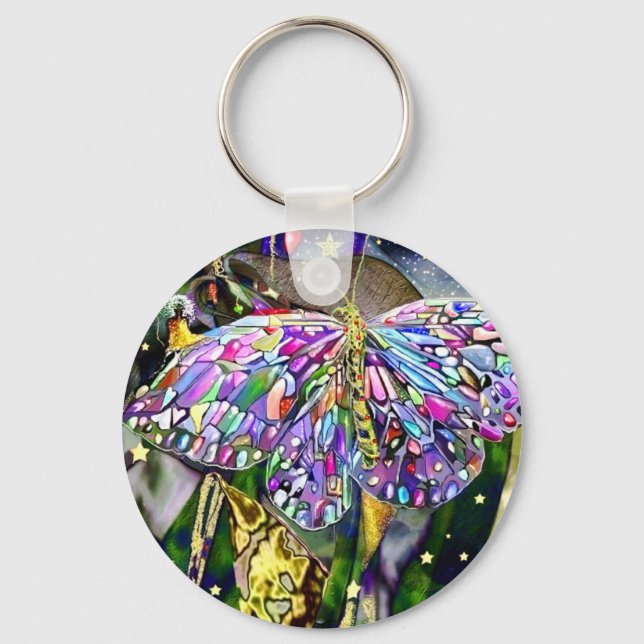 Gold Leaf New Year Butterfly Schlüsselanhänger (Vorderseite)