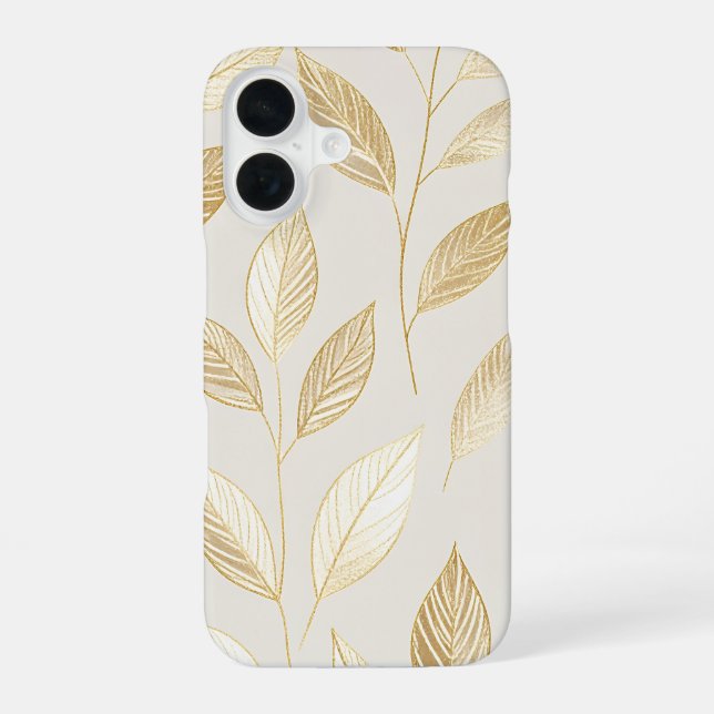 Gold Leaf Pattern iPhone 16 Hülle (Rückseite)