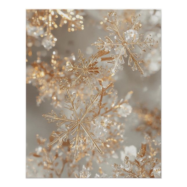 Gold Leaf Snowflakes Poster (Vorderseite)