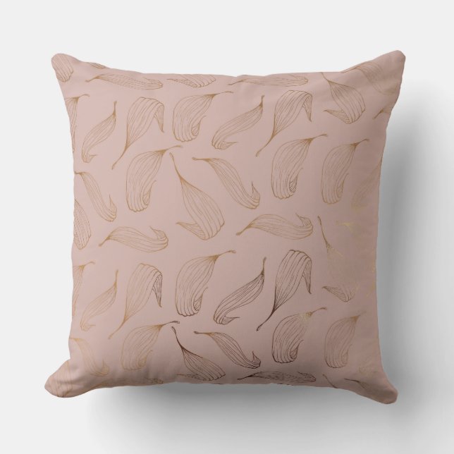 Gold Leaf Soft Taupe Pillow Kissen (Vorderseite)