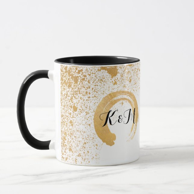 Gold Leaf Spray Tasse (Links)