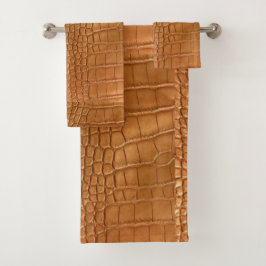 Gold leather texture luxury badhandtuch set