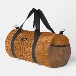 Gold leather texture luxury duffle bag