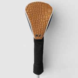 Gold leather texture luxury meeting planner golf headcover