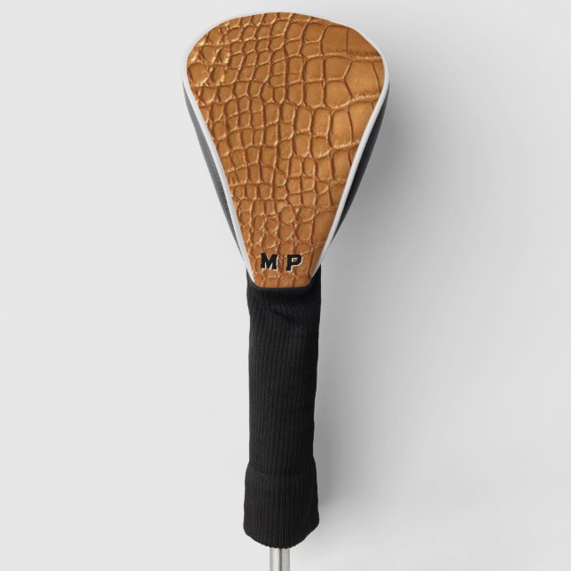 Gold leather texture luxury meeting planner golf headcover (Vorderseite)