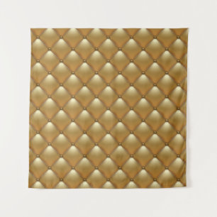 Gold-Lederpolsterung, Vintage-Sofa. Wandteppich