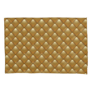 Gold Lederpolsterung, Vintages Sofa. Kissenbezug