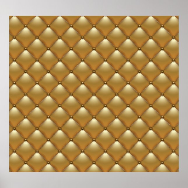 Gold Lederpolsterung, Vintages Sofa. Poster (Vorne)