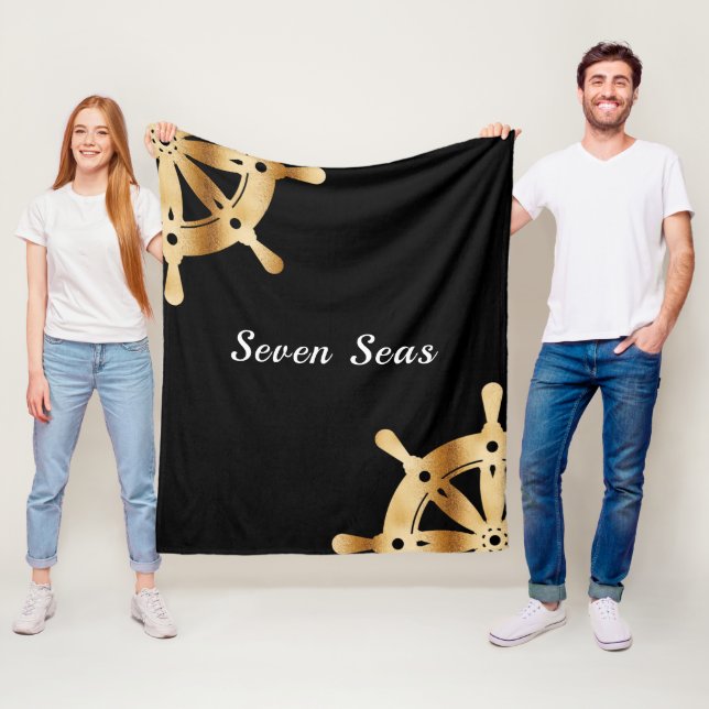 Gold Lenkräder Yacht Fleecedecke (Beispiel)