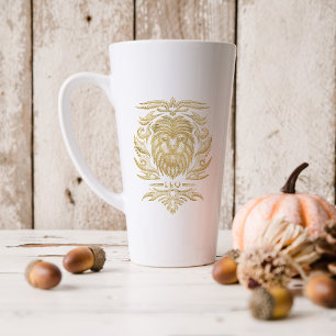 Gold Leo Astrologie Zodiac Sign   Monogramm Milchtasse