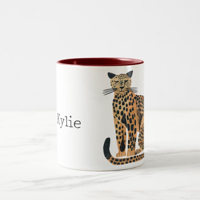 Gold Leopard Cat Zweifarbige Tasse (Mittel)