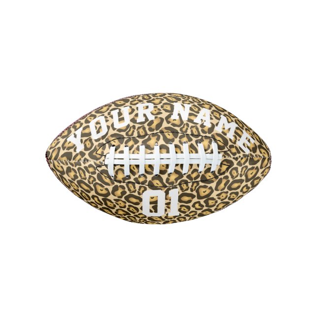 Gold Leopard Cheetah Animal Print Personalized Football (Vorderseite)