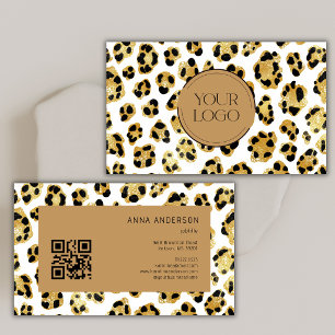 Gold Leopard Cheetah Druck Benutzerdefiniertes Log Visitenkarte