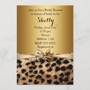 Gold-Leopard-Cheetah-Druck-Bogen-Party-Einladung Einladung