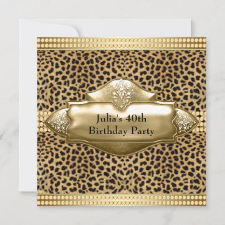 Gold Leopard Frauen Geburtstagsparty Einladung