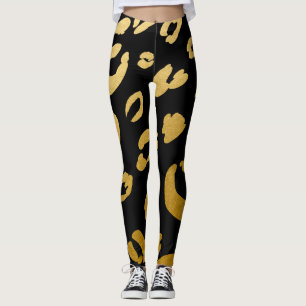 Gold Leopard Gepard Wildtierdruck Chic Leggings